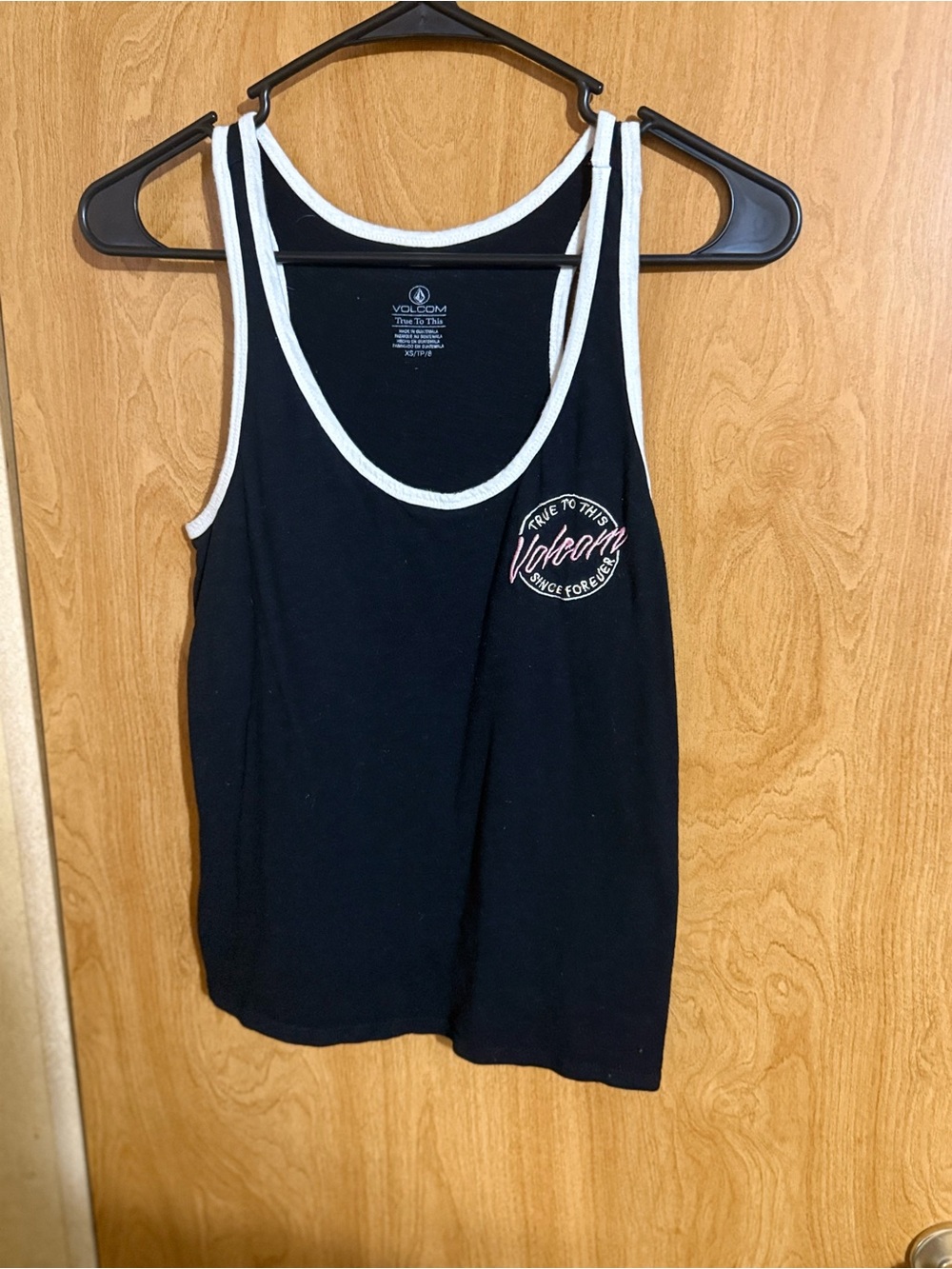 Volcom Black Tank with White Trim and Small Logo